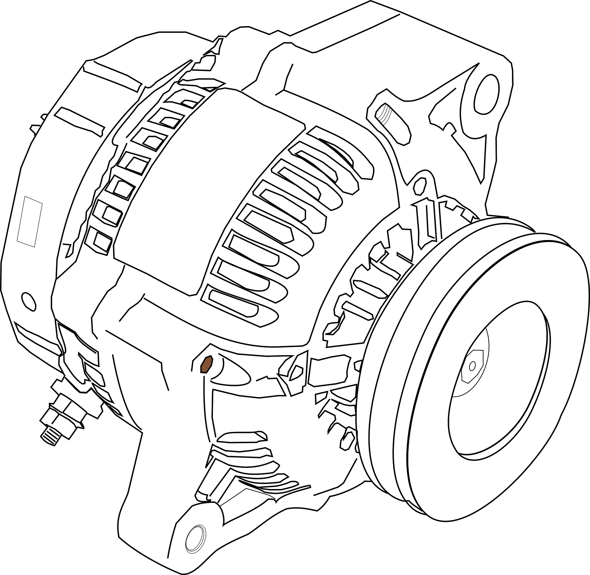 die schematische Zeichnung eines Elektromotors